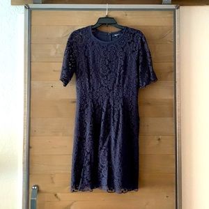 Navy lace dress from Madewell